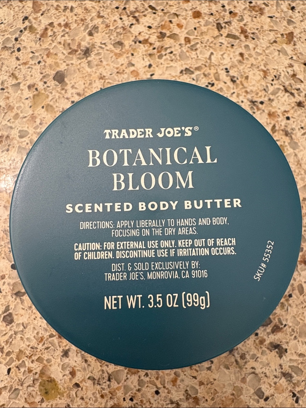 Limited edition Trader Joe's Botanical Bloom Scented Body Butter — Teal